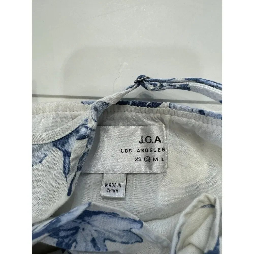 JOA Los Angeles Linen Cold Shoulder Sundress White Floral Women’s Size Small S - Picture 3 of 6